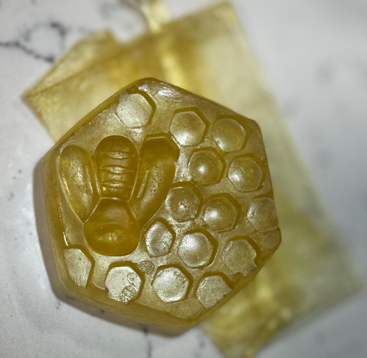 Natural honey coconut soap bar close-up