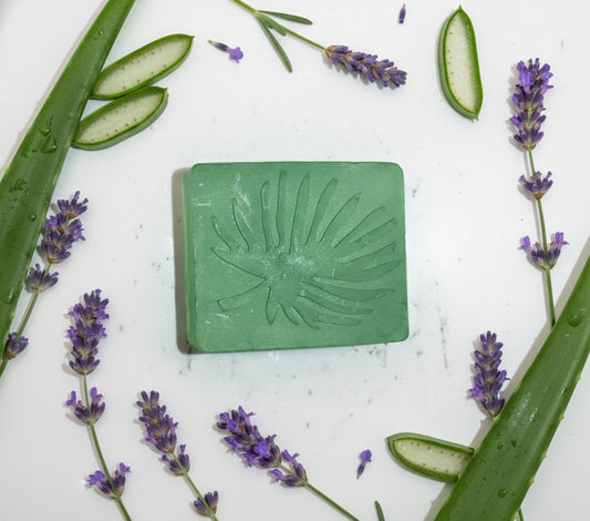 Handmade aloe vera soothing bar soap with natural ingredients