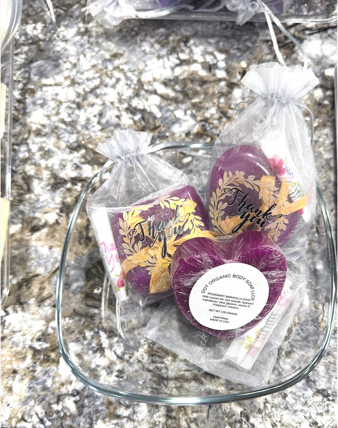 Handmade rosemary-maravilla bar soap with natural ingredients